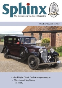 Sphinx October/ November 2023 front cover. Siddeley Special again