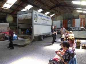 Club van parked in new stores building at Pentre